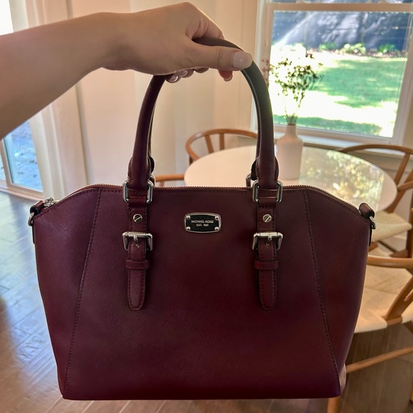 Michael Kors Large Satchel in Merlot color - Picture 1 of 7